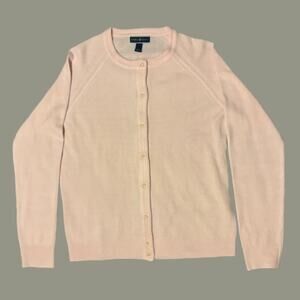 Pastel Pink Mock Pearl Button Down Cardigan (L)